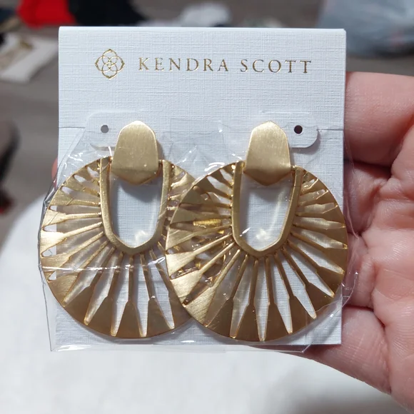 Kendra Scott‎ Gold Geometric Earrings - Picture 3 of 5